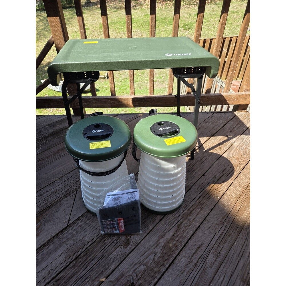 Folding Camping Table & Stools Set. VILLEY